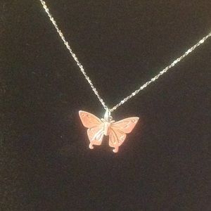 Butterfly Necklace 16" SS - .925